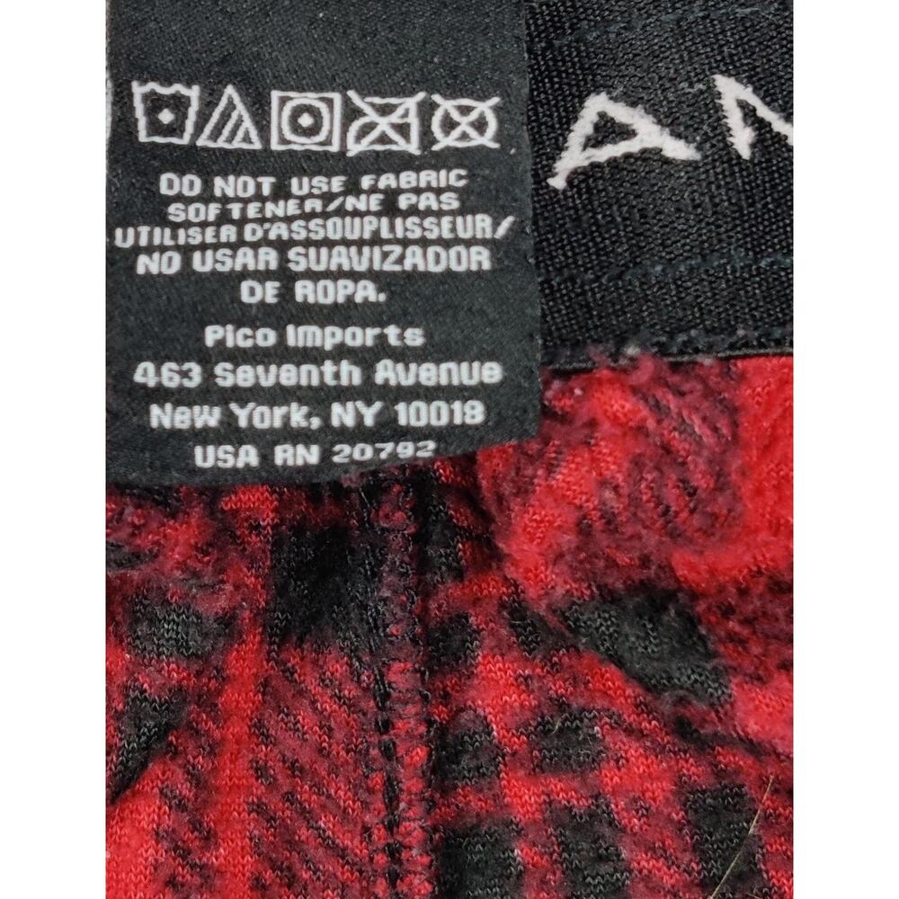 Hanes Pajama Pants Mens 2XL Red Plaid Flannel 100% Polyester Lounge Drawstring - Picture 3 of 8